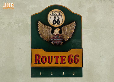 Drewniany wieszak ścienny Antyczny stojak na koperty Dekoracyjne tabliczki ścienne Tabliczka pub Dekoracja ścienna Route 66
