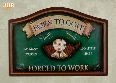 Klub golfowy Dekoracja ścienna Antyczne drewniane tablice ścienne Dekoracyjne tablice ścienne w kolorze zielonym