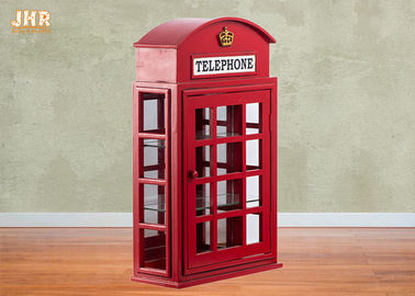 Brytyjskie budki telefoniczne Szafki dekoracyjne Drewniana szafka podłogowa MDF w kolorze czerwonym