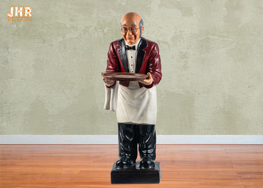 Red Poly Butler Statue Fat Chef Kitchen Decor Żywica Butler Sculpture Statue 90cm