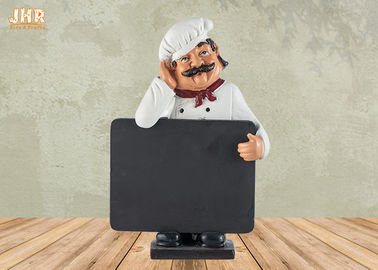 Antyczne figurki szefa kuchni z poliresyny Mini drewniane tablice Żywica szefa kuchni na stole