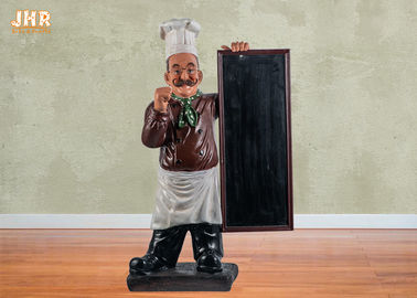 Drewniane deski menu Statuetka z żywicy poliuretanowej Figurka Rzeźba szefa kuchni z żywicy poliuretanowej do restauracji