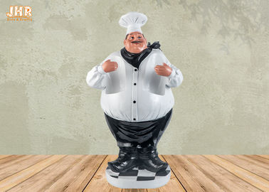 Antique Fat Chef Decor Statua Polyresin Figurka Żywica Chef 2 Butelka Blat Uchwyt na wino