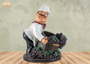 Dekoracja stołu szefa kuchni Polyresin Statuetka Figurka Żywica Szef kuchni Uchwyt na wino Mała rzeźba szefa kuchni