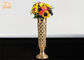 Kształt trąbki Wazony podłogowe Artykuły gospodarstwa domowego Artykuły dekoracyjne Wazony stołowe z włókna szklanego ze złotymi liśćmi