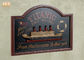 Dekoracyjne dekoracje ścienne z drewna Tablice pamiątkowe Titanic Drewniany znak pubu Żywica statek